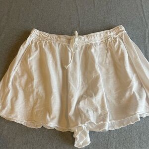 Aerie High Waist White Lounge Shorts